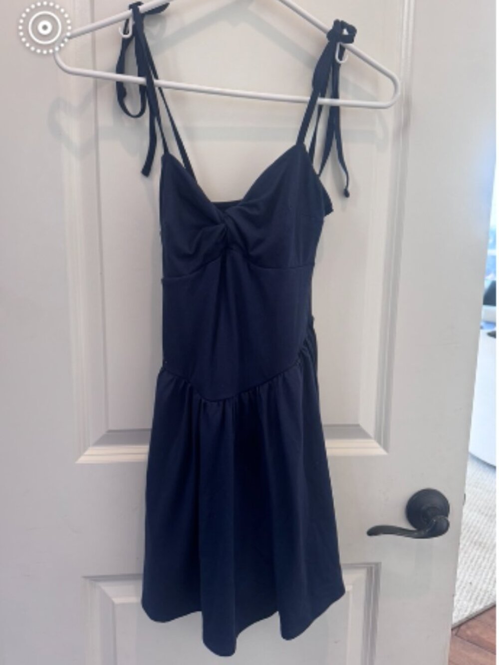 Navy Hollister Blue Tie-Strap Mini Dress